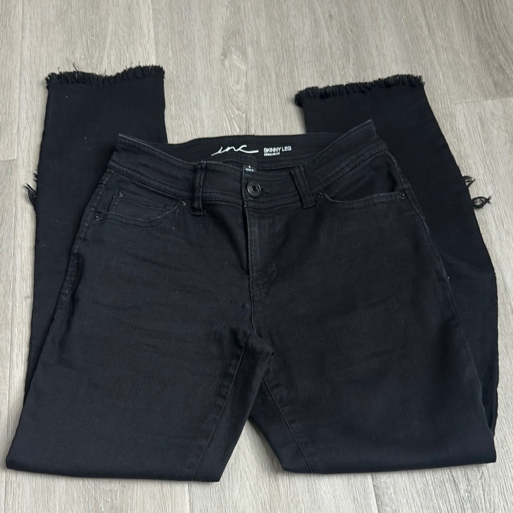 INC International Concepts Black Flare Wide Leg Jeans - Picture 3 of 10